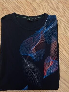 Boss Black Short Sleeve Crew Neck Tee with Blue and Red Graphic